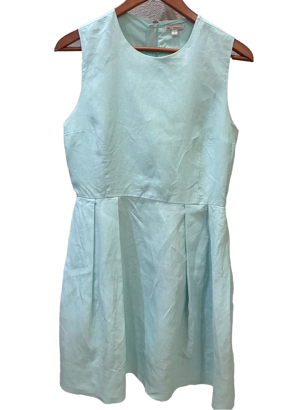 Gap sleeveless linen Fit and Flare dress in mint green Size 6 - Picture 2 of 6